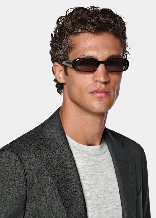 Dark Grey Perennial Tailored Fit Havana Suit Jacket