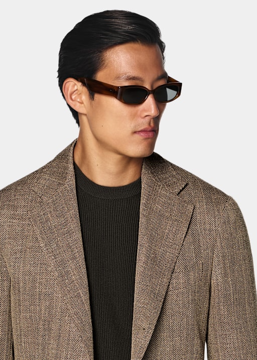 Mid Brown Relaxed Fit Roma Blazer