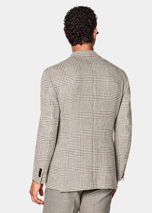 Blazer Roma gris topo medio a cuadros corte Relaxed