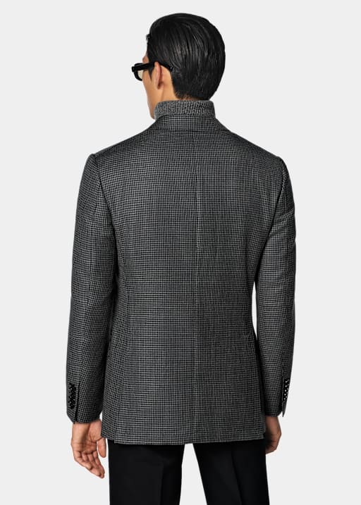 Blazer Milano coupe Tailored gris moyen pied-de-poule