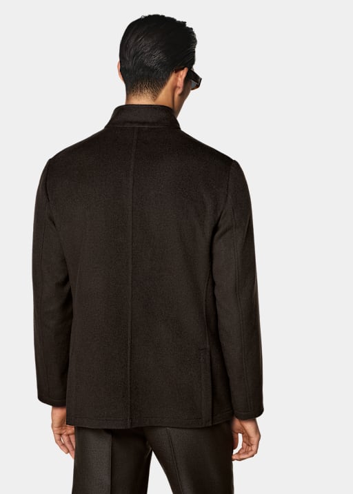 Dark Brown Relaxed Fit Shirt-Jacket