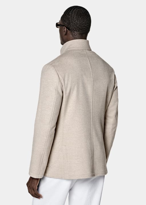 Light Brown Relaxed Fit Shirt-Jacket