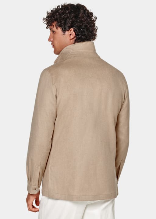 浅棕色慵懒身型衬衫式夹克