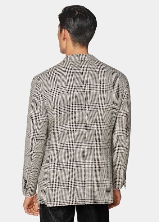 Black Checked Relaxed Fit Roma Blazer