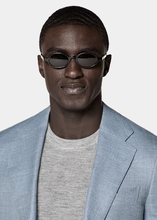 Light Blue Tailored Fit Havana Blazer