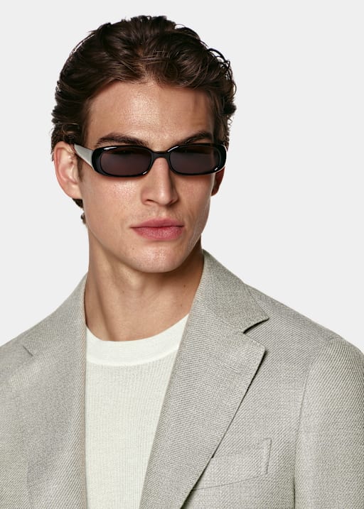 Blazer Havana verde intermedio corte Tailored