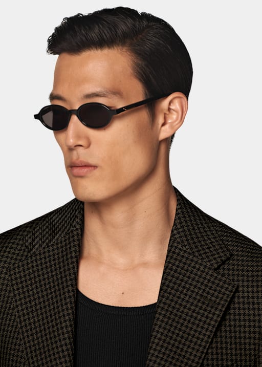 Green Houndstooth Relaxed Fit Roma Blazer
