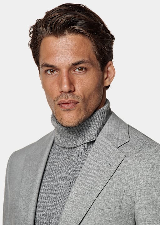 Light Grey Tailored Fit Havana Suit Jacket