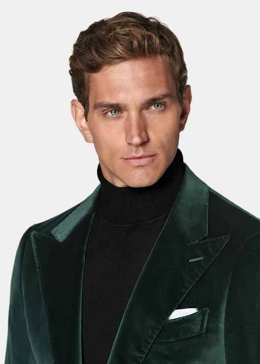 Dark Green Tailored Fit Havana Dinner Jacket