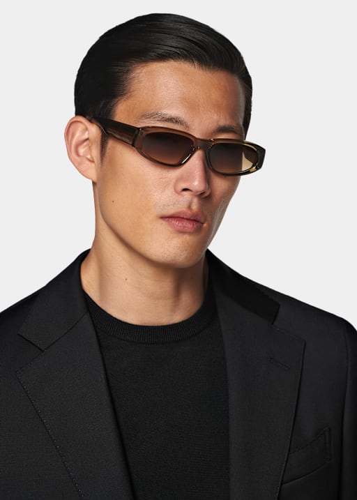 Black Perennial Tailored Fit Havana Suit Jacket