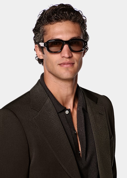 Dark Brown Tailored Fit Milano Suit Jacket