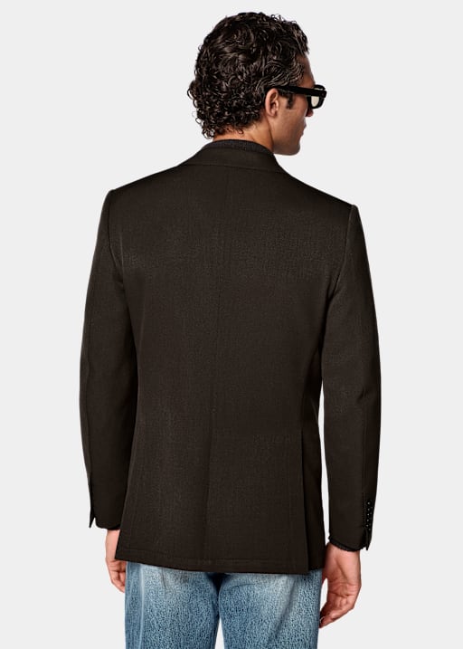 Dark Brown Tailored Fit Milano Suit Jacket