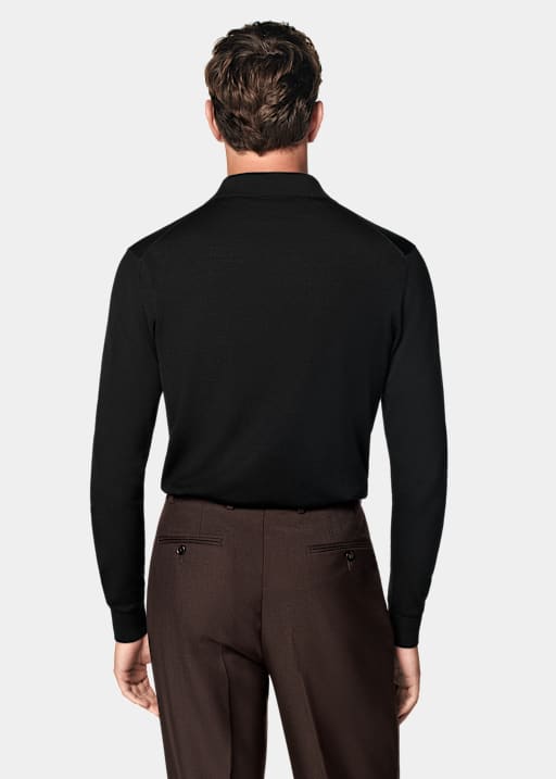 Polo de manga larga negro