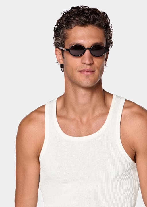 Off-white Geribde Tanktop