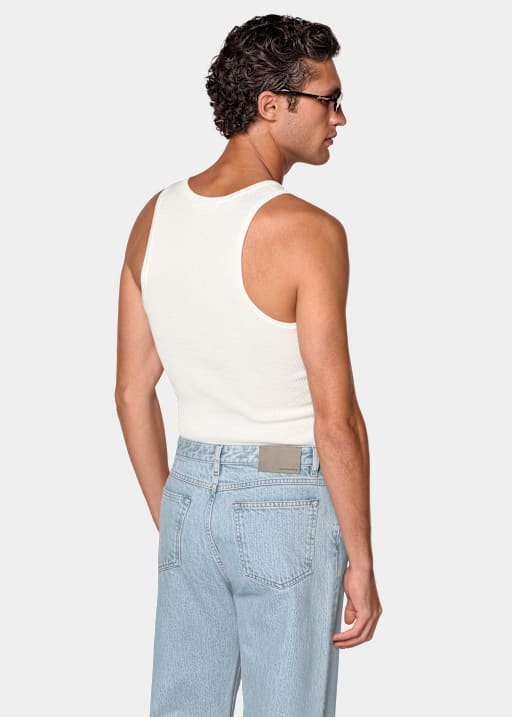 Off-white Geribde Tanktop