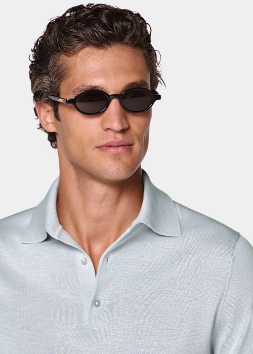 Lichtblauw Poloshirt