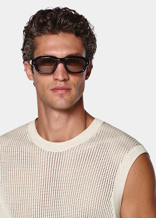 Sand Crochet Sleeveless Crewneck