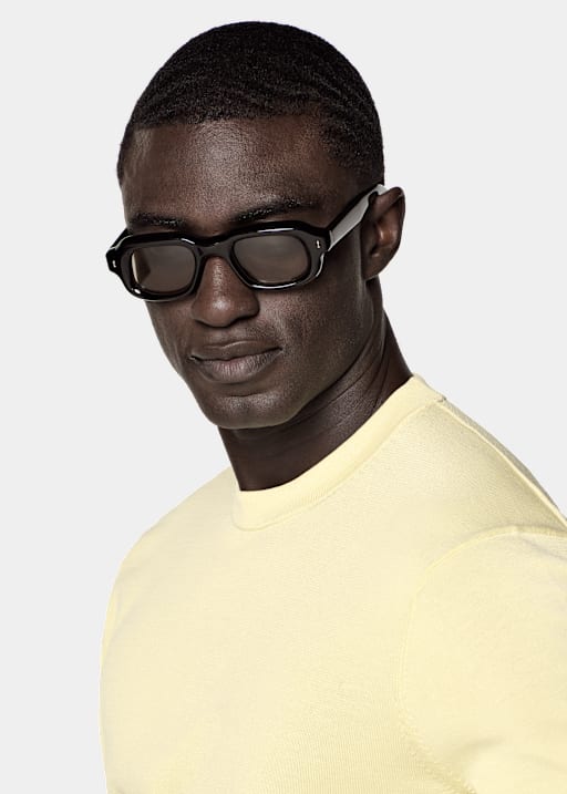 Geel Crewneck Met Korte Mouwen