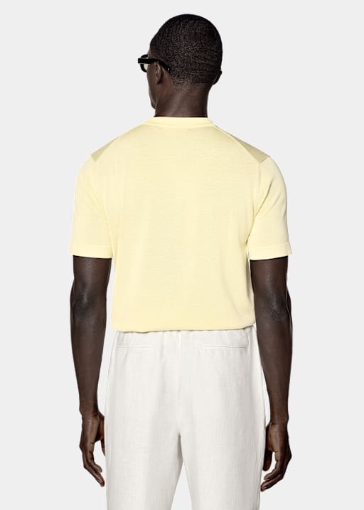 Geel Crewneck Met Korte Mouwen