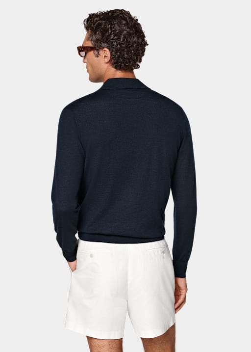Blue Long Sleeve Polo