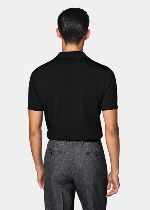 Poloshirt knopffrei schwarz
