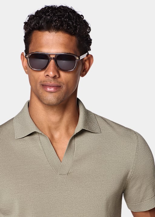 Green Buttonless Polo