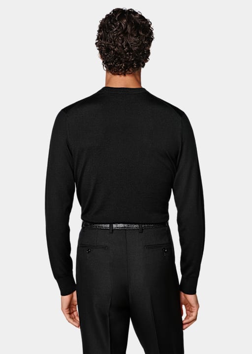 Black Merino Crewneck