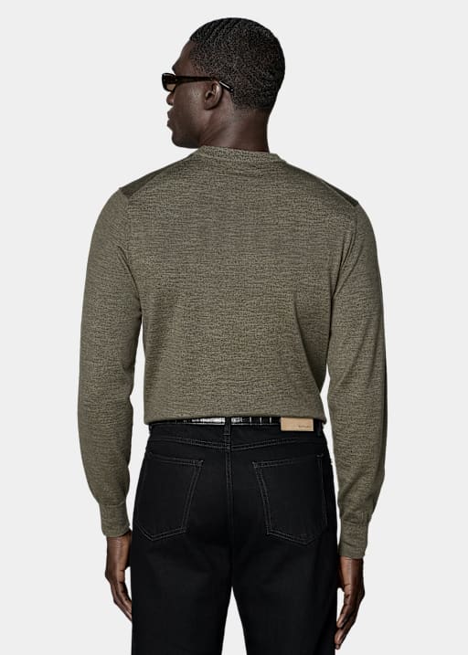 Jersey cuello redondo verde merino