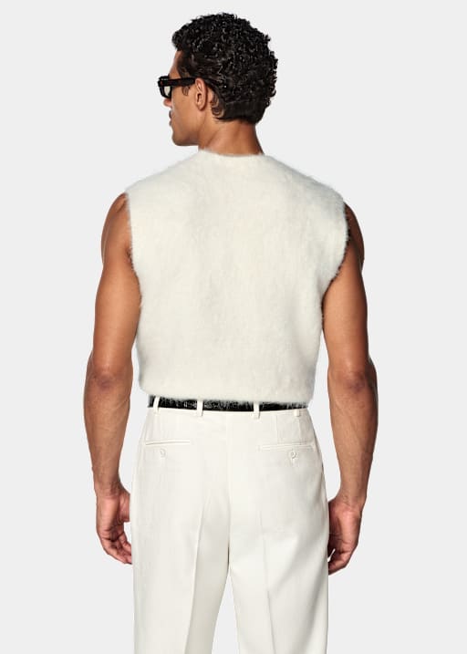 Off-White Shaggy Sleeveless Crewneck