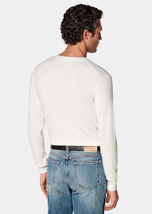 Off-White Ribbed Henley