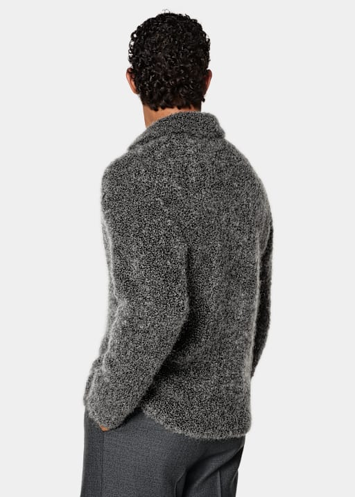 Dark Grey Long Sleeve Buttonless Polo