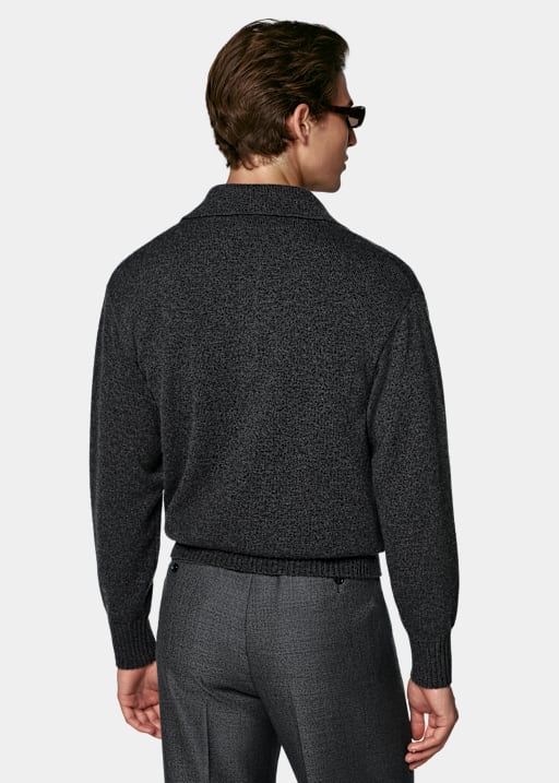 Dark Grey Long Sleeve Polo