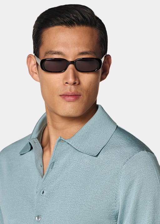 Light Blue Long Sleeve Polo