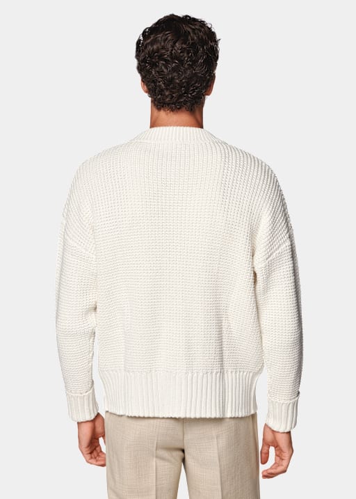 Off-White Crochet Oversized Cardigan