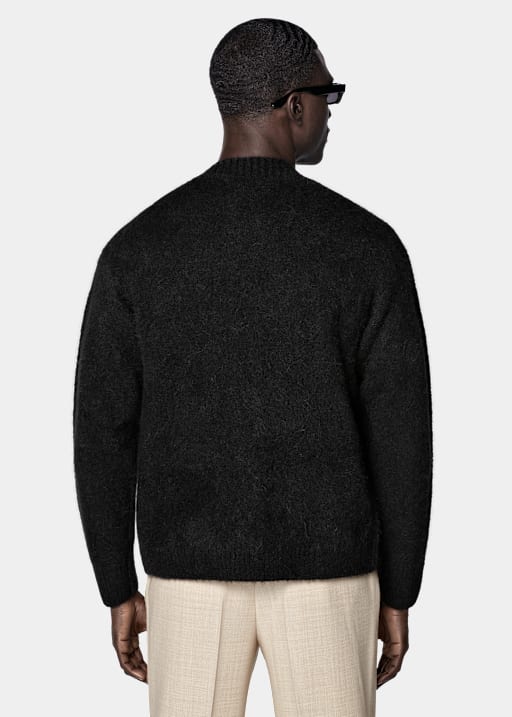 Black Crewneck Cardigan