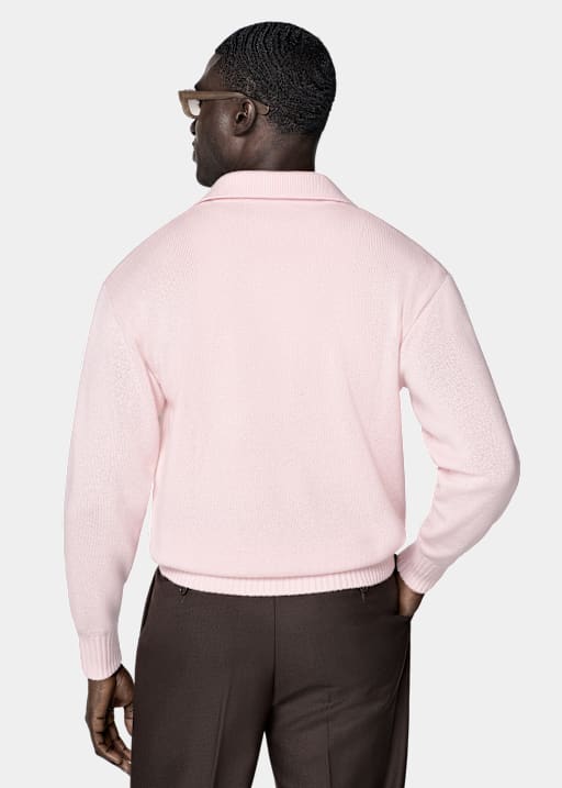 Polo manches longues rose