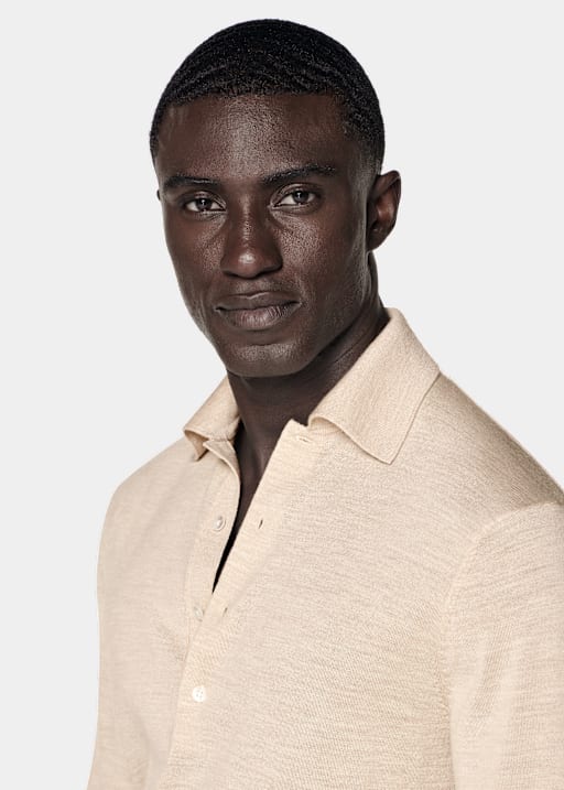 Sand Long Sleeve Polo