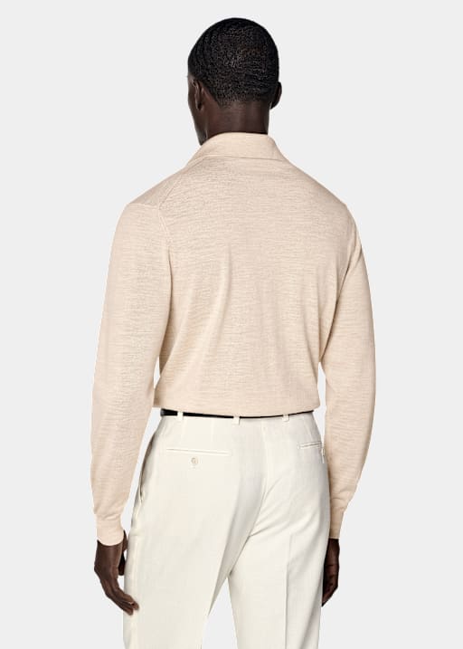 Sand Long Sleeve Polo