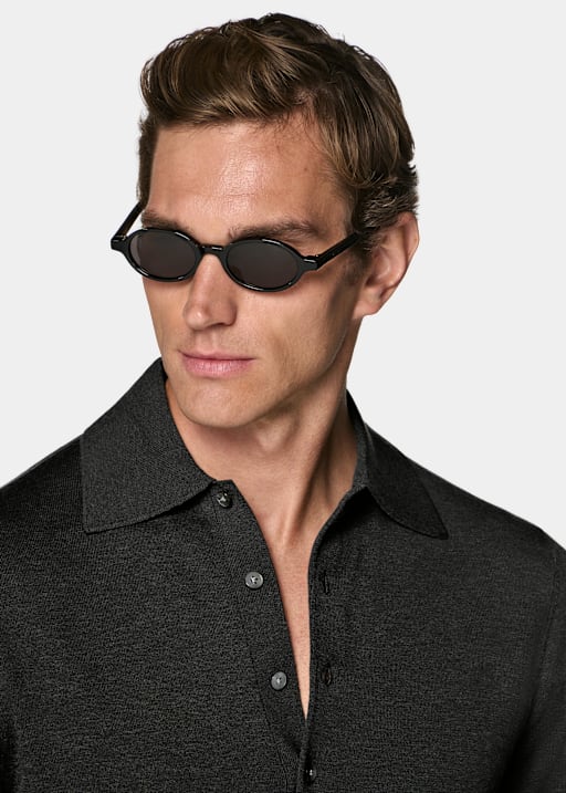 Dark Grey Long Sleeve Polo