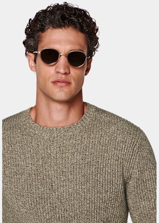 Green Mouliné Crewneck