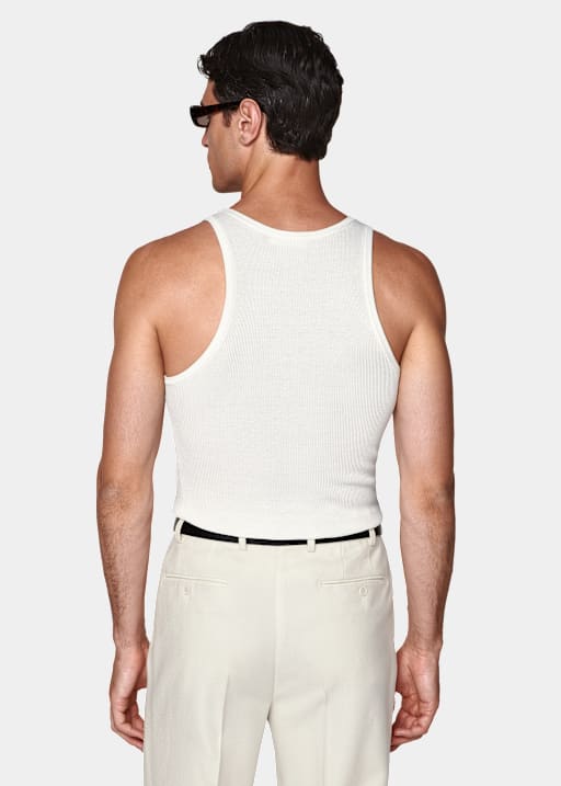 Off-White Ribbed Tank Top