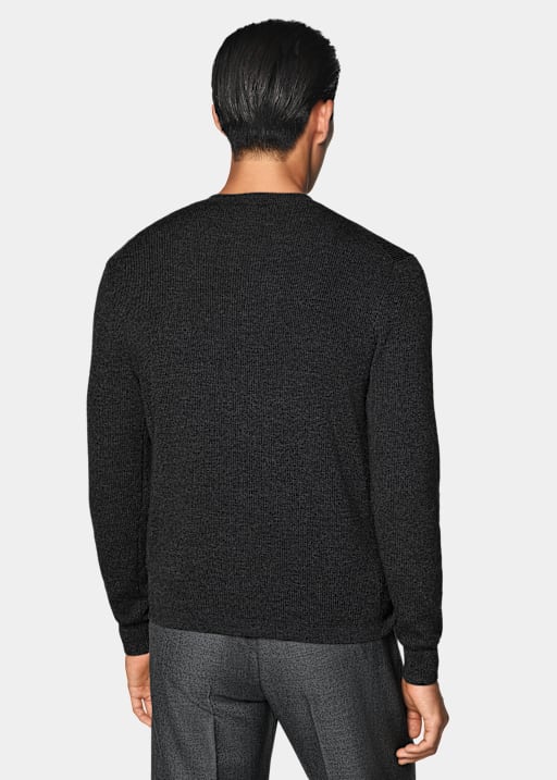 Dark Grey Ribbed Cardigan