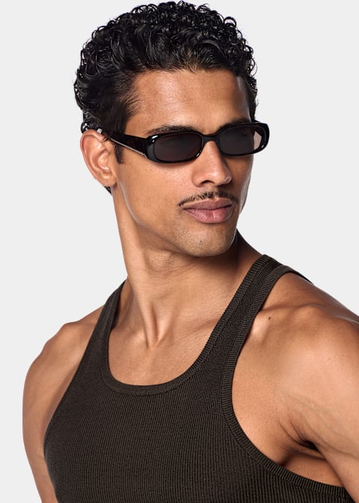 Mid Brown Ribbed Tank Top