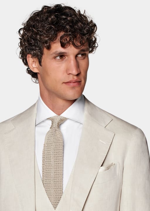  Sand Three-Piece Tailored Fit Havana Suit