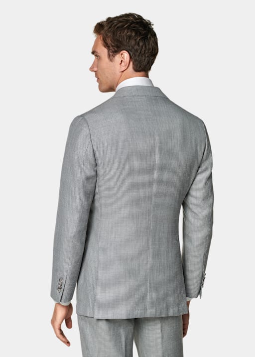Light Grey Houndstooth Three-Piece Havana Suit