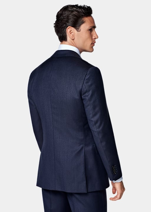 Costume Havana coupe Tailored bleu moyen