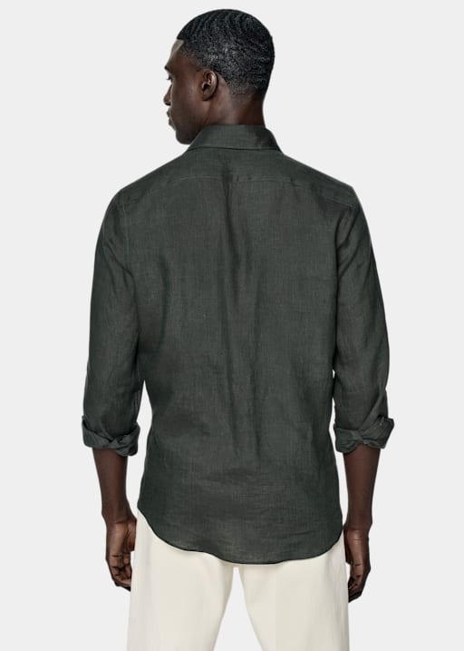 Dark Green Slim Fit Shirt