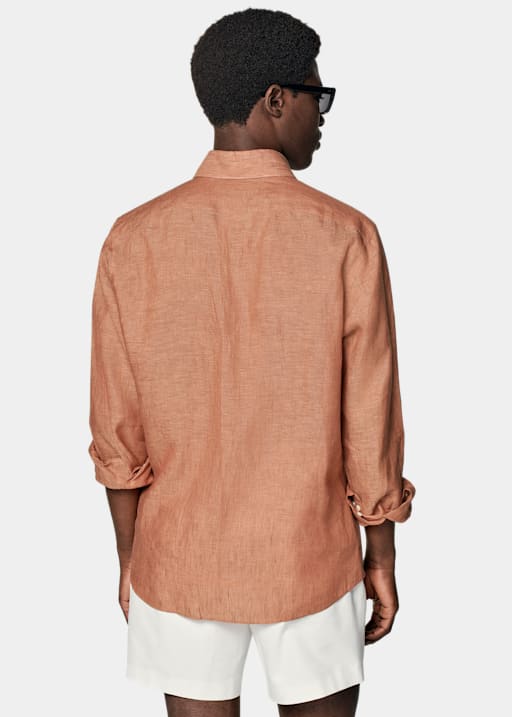 Chemise coupe ajustée, orange