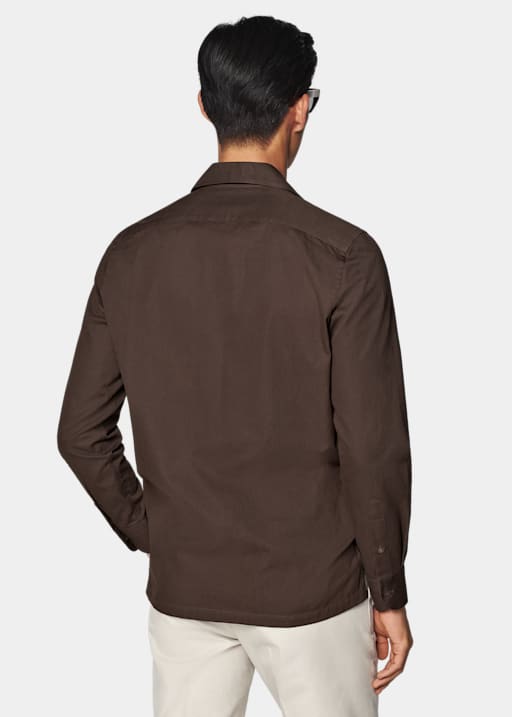 Camisa Safari Oxford marrón intermedio