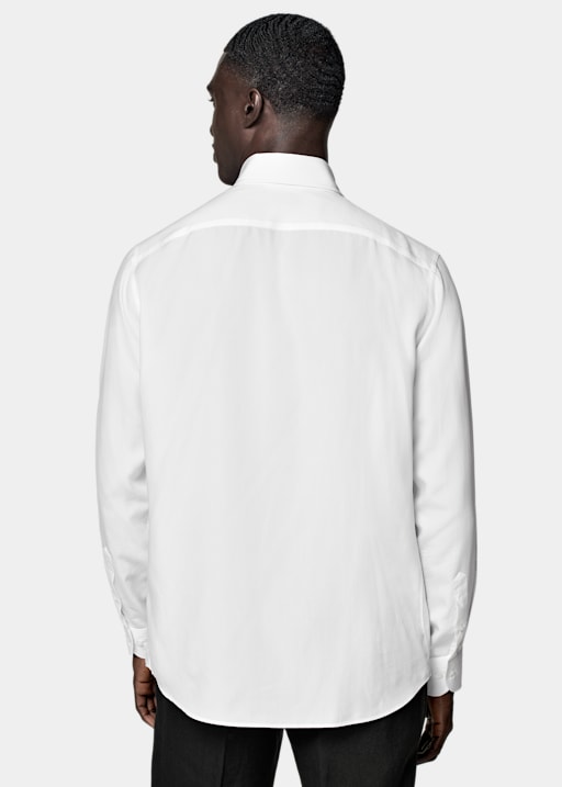 Camisa blanca corte Slim cuello clásico ancho